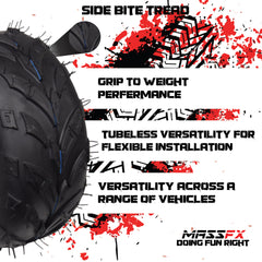MASSFX 145/70-6 Tires for Go-Kart, Mini Bike, ATV, Lawn & Garden -6-Ply (4-Pack)