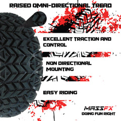 MASSFX SL 20x1010 Front/Rear Golf Cart Tire, PIT VIPER Black Wheel 10x7 4/101.6