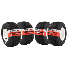 MASSFX Wheel and Tire Combo 18x8.5-8 Golf Cart Tire with White 4/4 Rim 4 PACK