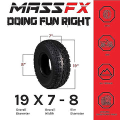 MASSFX 19x7-8 ATV Kawasaki Bayou Tire 4-ply 2 Pack 19x7x8 Polaris RZR 170 MASSFX 20x10-9 MO ATV TIRE 2 SET REAR