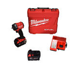 Milwauke 2854-22R M18 FUEL 18V Lithium-Ion Brushless Cordless 3/8 in. Compact Impact Wrench with Friction Ring Kit, Resistant Batteries