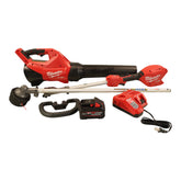 Milwaukee M18 FUEL String Trimmer and Blower Combo Kit (3031-21) - 18V Brushless Cordless 2-Tool Set with QUIK-LOK Attachment System, 8.0Ah REDLITHIUM FORGE Battery, Rapid Charger
