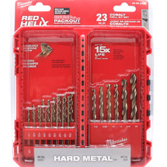 Milwaukee 48-89-2338 Durable Cobalt Red Helix Angle Twist Drill Bit Kit - 23pc