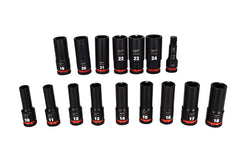 Milwaukee 49-66-6803 Impact Duty 1/2" Drive Metric Deep Well PACKOUT Socket Set (16-Piece)