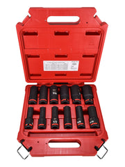 Milwaukee 49-66-7011 SHOCKWAVE 1/2 in. Drive SAE Deep Well Impact Socket Set (12-Piece)