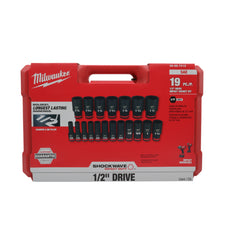 Milwaukee SHOCKWAVE 1/2 in. Drive SAE 6 Point Impact Socket Set