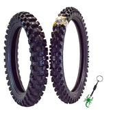 Pirelli Scorpion MX Extra X 80/100-21 51M Front & 110/90-19 62M Rear Tube Type Motorcycle Tires: Engineered for Motocross and Off-Road Training and Amateur Racing Performance with Keychain