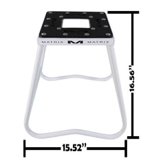 Matrix Concepts C1 Steel Stand /Mass Depot Sticker Pack - White | Heavy-Duty Carbon Steel Motorcycle Lift | 300 lb Capacity Motocross Dirt Bike Stand | Non-Slip Rubber Top