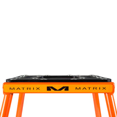 Matrix Concepts C1 Steel Stand /Mass Depot Sticker Pack - Orange| Heavy-Duty Carbon Steel Motorcycle Lift | 300 lb Capacity Motocross Dirt Bike Stand | Non-Slip Rubber Top