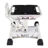 Matrix Concepts LS-ONE Lift Stand - White | Foot-Operated 500 lb Motorcycle Lift | Carbon Steel Motocross Dirt Bike Jack | Self-Locking Pedal & Wide Platform with Carry Handles