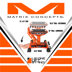 Matrix Concepts LS1 Lift Stand with 500 lbs Capacity for Dirt Bikes (Orange)