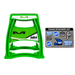 Matrix Concepts M64 Elite Stand /Mass Depot Sticker Pack - Green | Lightweight Polycarbonate Composite Motocross Lift | 10 lb Ultra-Light Design | Anti-Flex Support, Customizable Panels