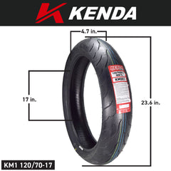 Kenda KM1 120/70ZR17 & 140/70ZR17 Motorcycle Sport Touring Tire Set w/ Keychain
