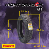 Pirelli Night Dragon GT MU85B16 M/C 77H Cruiser Motorcycle Rear Tire w/ Keychain