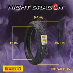 Pirelli Night Dragon 2812100 130/60B19 M/CTL 61H Front and 200/55R17 Motorcycle Cruiser Tire