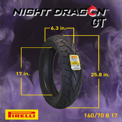 Pirelli Night Dragon GT 160/70B17 M/C 79V REINFTL Cruiser Motorcycle Rear Tire w/ Keychain