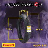 Pirelli Night Dragon 100/90-19 150/80B16 Front Rear Motorcycle Tires Set w/Keychain