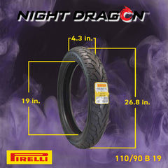Pirelli Night Dragon 110/90-19 170/80B15 Front Rear Motorcycle Tires Set w/Keychain