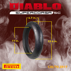 PIRELLI TIRES Front 120/70ZR17 Rear 190/55ZR17 SUPER CORSA V2 Motorcycle Tires