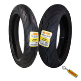 Pirelli Diablo Rosso III 120/70ZR17 Front & 160/60ZR17 Rear Motorcycle Tire Set - High Performance, Durable, & Reliable Tire for Sport/Street Bikes with Keychain