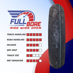 Full Bore M1 120/60ZR17 Front Motorcycle Tire, High-Performance Radial, Superior Grip & Handling for Street Bikes, 120/60-17, USA Family Owned