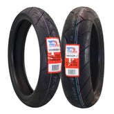 Full Bore M1 120/60ZR17 Front & 180/55ZR17 Rear Motorcycle Tires, High-Performance Radial, Superior Grip & Handling for Street & Track, 120/60-17, 180/55-17, USA Family Owned