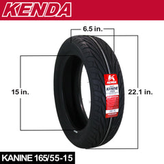 Kenda Kanine KR20 Front Tire 165/55R-15 for Three-Wheeled Motorcycles, smooth handling, low noise, and excellent traction, (165-55R 15) with Kenda Keychain