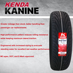 Kenda Kanine KR20 Front Tire 165/55R-15 for Three-Wheeled Motorcycles, smooth handling, low noise, and excellent traction, (165-55R 15) with Kenda Keychain