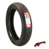 Kenda Kruz K673 130/70-18 63H Motorcycle Street Front Tire - H-Rated, All-Weather Cruiser Tire with Deep Tread Design for Enhanced Traction and High Load Capacity,(130-70-18 63H) with Kenda Keychain