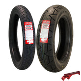 Kenda Kruz K673 100/90-19 (57H) Front & 130/90-16 Rear Motorcycle Tire Pair -Cruiser Street Tires-High-Mileage Cruiser Tire with Excellent Wet Grip and Stability, Includes Kenda Keychain