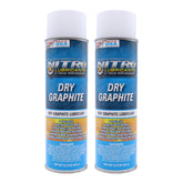 Nitro Lubricants Dry Graphite Spray – 12.75oz Fast-Drying Lubricant for Metal & Plastic; Resists Water, Oil, and Chemicals; Performs Under Heat & Pressure in Dry Applications- Made in USA (2-Pack)