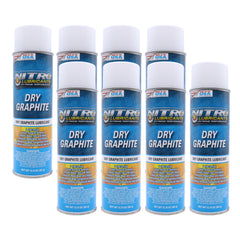 Nitro Lubricants Dry Graphite Spray – 12.75oz Fast-Drying Lubricant for Metal & Plastic; Resists Water, Oil, and Chemicals; Performs Under Heat & Pressure in Dry Applications- Made in USA (8-Pack)