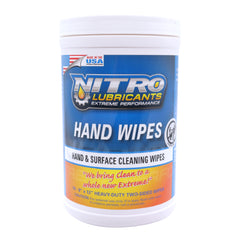 Nitro Lubricants Hand & Surface Cleaning Wipes – Heavy Duty, Two-Sided, Waterless Towels Remove Grease, Oil, Tar, Brake Dust, Inks, Grime from Hands & Nonporous Surfaces – 70 Count – Made in USA
