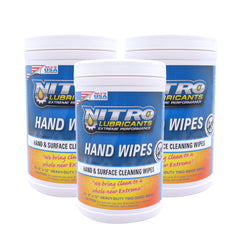 Nitro Lubricants Hand & Surface Cleaning Wipes – Heavy Duty, Two-Sided, Waterless Towels Remove Grease, Oil, Tar, Brake Dust, Inks, Grime & Nonporous Surfaces – 70 Count – Made in USA (3-Pack)