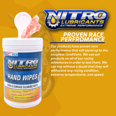 Nitro Lubricants Hand & Surface Cleaning Wipes – Heavy Duty, Two-Sided, Waterless Towels Remove Grease, Oil, Tar, Brake Dust, Inks, Grime & Nonporous Surfaces – 70 Count – Made in USA (4-Pack)