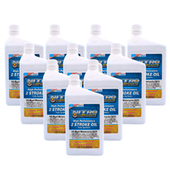 Nitro Lubricants 2 Stroke Engine Oil – Semi-Synthetic, High Performance Formula for Motorcycles and ATVs – Racing and Off-Road Use – Advanced Additive Technology – 1 Quart – Made in USA (10-Pack)