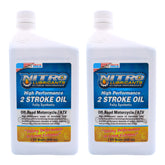 Nitro Lubricants 2 Stroke Engine Oil – Semi-Synthetic, High Performance Formula for Motorcycles and ATVs – Racing and Off-Road Use – Advanced Additive Technology – 1 Quart – Made in USA (2-Pack)