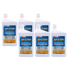 Nitro Lubricants 2 Stroke Engine Oil – Semi-Synthetic, High Performance Formula for Motorcycles and ATVs – Racing and Off-Road Use – Advanced Additive Technology – 1 Quart – Made in USA (6-Pack)