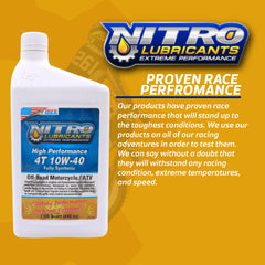 Nitro Lubricants 10W-40 4 Stroke Engine Oil – Semi-Synthetic, High Performance Formula for Motorcycles, ATVs & UTVs – Racing & Off-Road – Advanced Additive Technology – 1 Qt – Made in USA (2-Pack)
