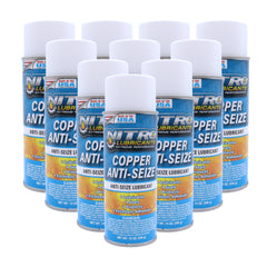 Nitro Lubricants Copper Anti-Seize – 14oz High Temp Anti-Seize Spray for Nuts, Bolts, Studs, Bearings & Slides; Prevent Seizing, Galling & Corrosion in Industrial & Automotive - Made in USA (10-Pack)