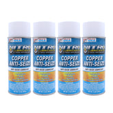Nitro Lubricants Copper Anti-Seize – 14oz High Temp Anti-Seize Spray for Nuts, Bolts, Studs, Bearings & Slides; Prevents Seizing, Galling & Corrosion in Industrial & Automotive - Made in USA (4-Pack)