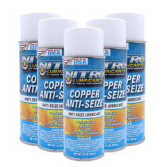 Nitro Lubricants Copper Anti-Seize – 14oz High Temp Anti-Seize Spray for Nuts, Bolts, Studs, Bearings & Slides; Prevents Seizing, Galling & Corrosion in Industrial & Automotive - Made in USA (5-Pack)