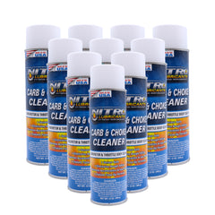 Nitro Lubricants Carb & Choke Cleaner - 12oz Sensor-Safe Formula for Removing Gum, Varnish, Carbon & Grease; Improves Idle & Acceleration in Carburetors, PCV & Linkages - Made in USA (10-Pack)