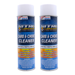 Nitro Lubricants Carb & Choke Cleaner - 12oz Sensor-Safe Formula for Removing Gum, Varnish, Carbon & Grease; Improves Idle & Acceleration in Carburetors, PCV & Linkages - Made in USA (2-Pack)