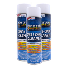 Nitro Lubricants Carb & Choke Cleaner - 12oz Sensor-Safe Formula for Removing Gum, Varnish, Carbon & Grease; Improves Idle & Acceleration in Carburetors, PCV & Linkages - Made in USA (3-Pack)