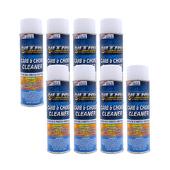 Nitro Lubricants Carb & Choke Cleaner - 12oz Sensor-Safe Formula for Removing Gum, Varnish, Carbon & Grease; Improves Idle & Acceleration in Carburetors, PCV & Linkages - Made in USA (8-Pack)