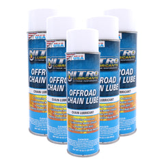 Nitro Lubricants Off-Road Chain Lube – Thick Clinging Foam Lubricates & Penetrates Rollers to Protect Against Corrosion, Friction & Wear – 12 oz – Made in USA (5-Pack)