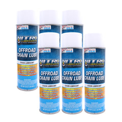 Nitro Lubricants Off-Road Chain Lube – Thick Clinging Foam Lubricates & Penetrates Rollers to Protect Against Corrosion, Friction & Wear – 12 oz – Made in USA (6-Pack)