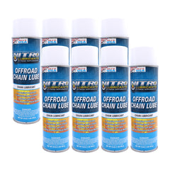 Nitro Lubricants Off-Road Chain Lube – Thick Clinging Foam Lubricates & Penetrates Rollers to Protect Against Corrosion, Friction & Wear – 12 oz – Made in USA (8-Pack)