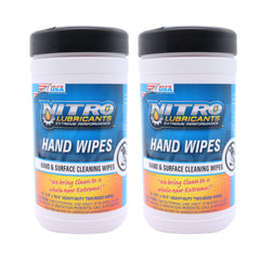 Nitro Lubricants Hand & Surface Cleaning Wipes – Heavy Duty, Two-Sided, Waterless Towels Remove Grease, Oil, Tar, Brake Dust, Inks, Grime & Nonporous Surfaces – 25 Count – Made in USA (2-Pack)